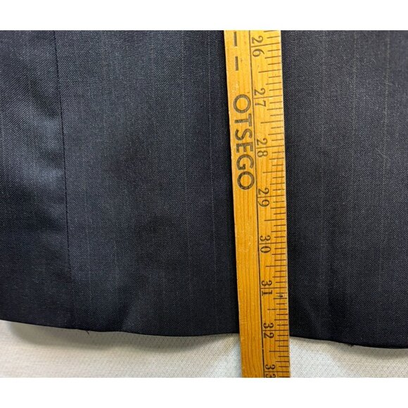 JoS. A. Bank Mens Wool Blazer Jacket 46R Gray Pinstriped Classic - Picture 7 of 13
